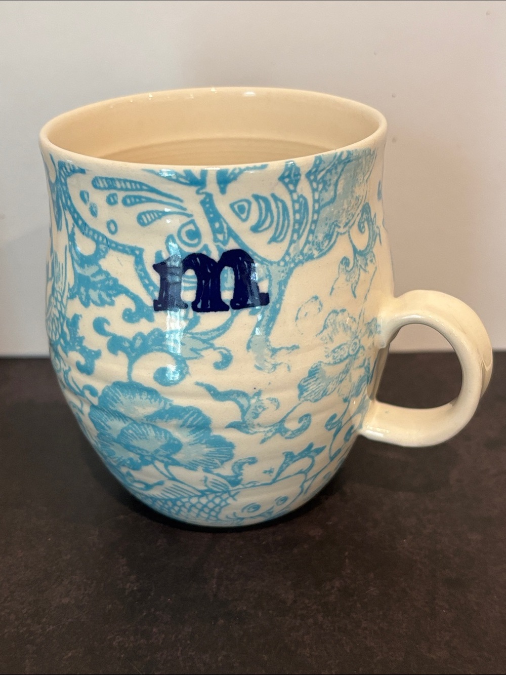 Anthropologie Homegrown Initial "m" Coffee Mug